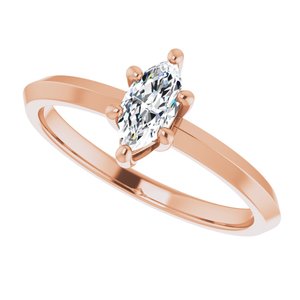 14K Rose Gold 7x3.5 mm Marquise Ring Mounting – image 8