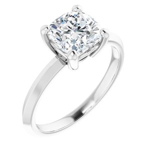 Continuum Sterling Silver 7 mm Cushion Ring Mounting