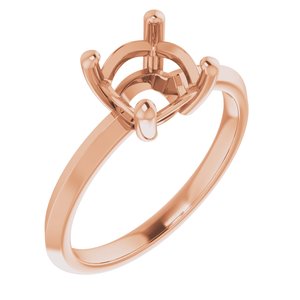 14K Rose Gold 7 mm Cushion Ring Mounting – image 2