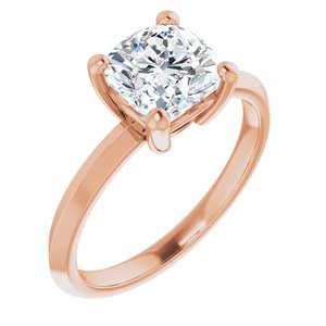 14K Rose Gold 7 mm Cushion Ring Mounting