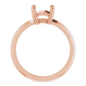 10K Rose Gold 7 mm Cushion Ring Mounting – image 4