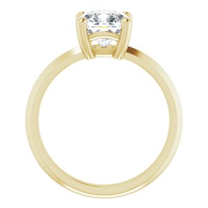 10K Yellow Gold 7 mm Cushion Ring Mounting – image 3