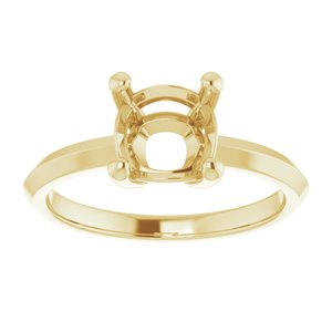 18K Yellow Gold 7 mm Cushion Ring Mounting – image 6