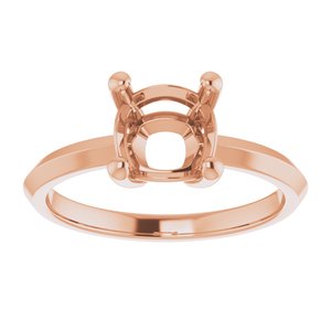 14K Rose Gold 7 mm Cushion Ring Mounting – image 6