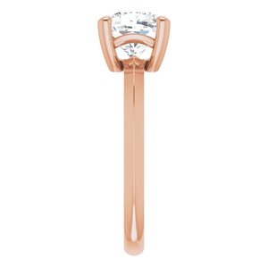 10K Rose Gold 7 mm Cushion Ring Mounting – image 7