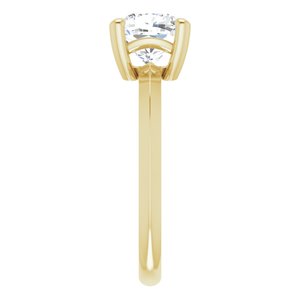 10K Yellow Gold 7 mm Cushion Ring Mounting – image 7