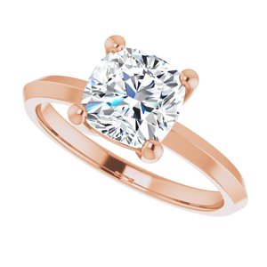 10K Rose Gold 7 mm Cushion Ring Mounting – image 8