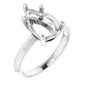 Platinum 12x8 mm Pear Ring Mounting – image 2