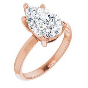 18K Rose Gold 12x8 mm Pear Ring Mounting