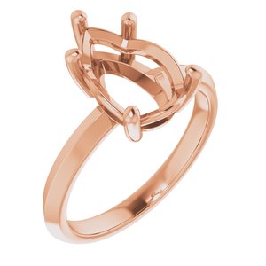 18K Rose Gold 12x8 mm Pear Ring Mounting – image 2