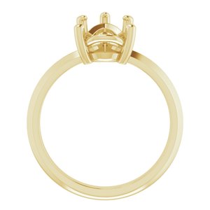 18K Yellow Gold 12x8 mm Pear Ring Mounting – image 4