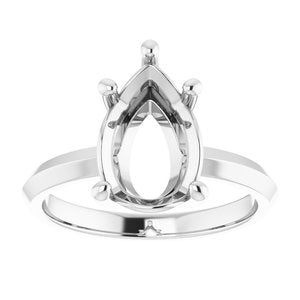 Continuum Sterling Silver 12x8 mm Pear Ring Mounting – image 6