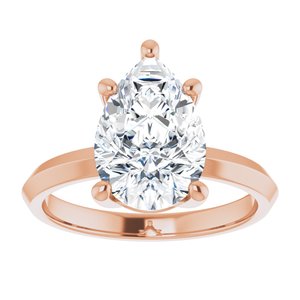 10K Rose Gold 12x8 mm Pear Ring Mounting – image 5
