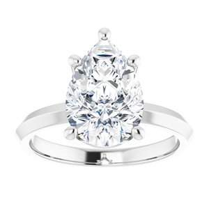 Sterling Silver 12x8 mm Pear Ring Mounting – image 5