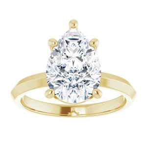 18K Yellow Gold 12x8 mm Pear Ring Mounting – image 5