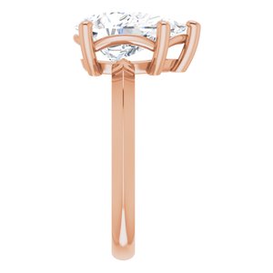 14K Rose Gold 12x8 mm Pear Ring Mounting – image 7