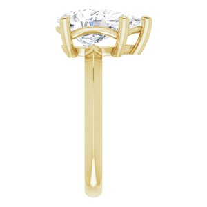 10K Yellow Gold 12x8 mm Pear Ring Mounting – image 7
