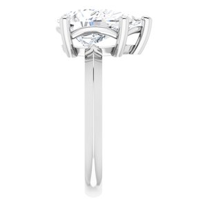 10K White Gold 12x8 mm Pear Ring Mounting – image 7