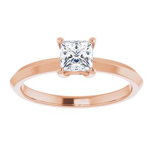 14K Rose Gold 4.5 mm Square Ring Mounting – image 3