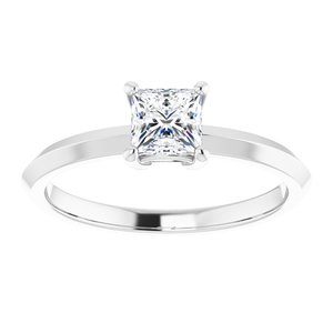 18K White Gold 4.5 mm Square Ring Mounting – image 3