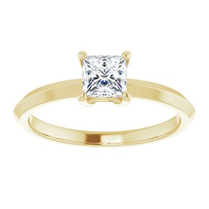 18K Yellow Gold 4.5 mm Square Ring Mounting – image 3