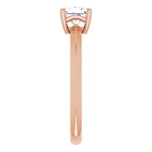 14K Rose Gold 4.5 mm Square Ring Mounting – image 5
