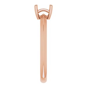 14K Rose Gold 4.5 mm Square Ring Mounting – image 6
