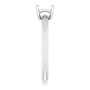 14K White Gold 4.5 mm Square Ring Mounting – image 6