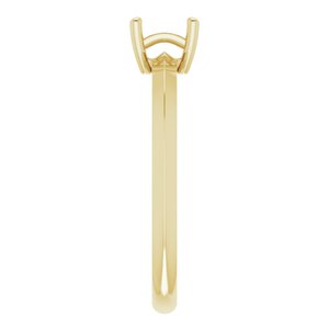 18K Yellow Gold 4.5 mm Square Ring Mounting – image 6