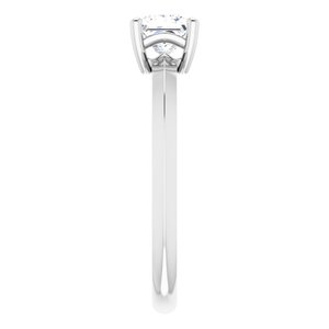 14K White Gold 4.5 mm Square Ring Mounting – image 5