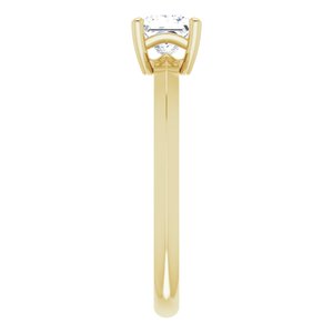 18K Yellow Gold 4.5 mm Square Ring Mounting – image 5
