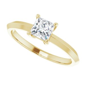 10K Yellow Gold 4.5 mm Square Ring Mounting – image 7