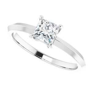 14K X1 White Gold 4.5 mm Square Ring Mounting – image 7