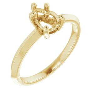 18K Yellow Gold 7x5 mm Pear Ring Mounting – image 2