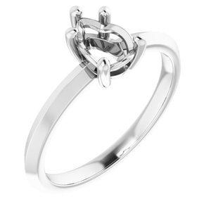 Platinum 7x5 mm Pear Ring Mounting – image 2
