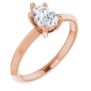 18K Rose Gold 7x5 mm Pear Ring Mounting