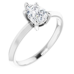 10K White Gold 7x5 mm Pear Ring Mounting