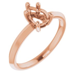 18K Rose Gold 7x5 mm Pear Ring Mounting – image 2