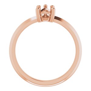 18K Rose Gold 7x5 mm Pear Ring Mounting – image 4
