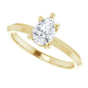 10K Yellow Gold 7x5 mm Pear Ring Mounting – image 7