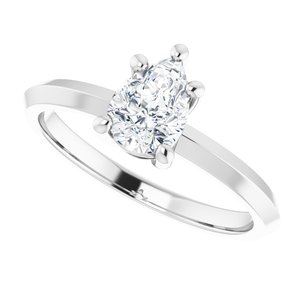 18K White Gold 7x5 mm Pear Ring Mounting – image 7