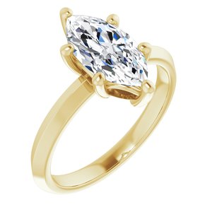 18K Yellow Gold 12x6 mm Marquise Ring Mounting