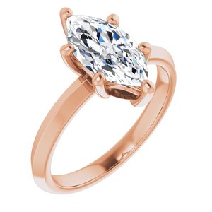 18K Rose Gold 12x6 mm Marquise Ring Mounting