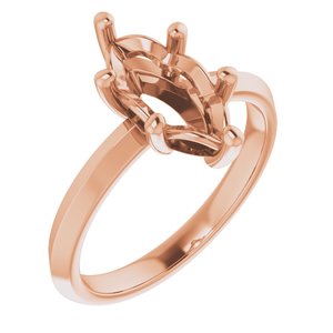 10K Rose Gold 12x6 mm Marquise Ring Mounting – image 2