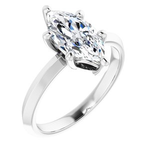 Platinum 12x6 mm Marquise Ring Mounting