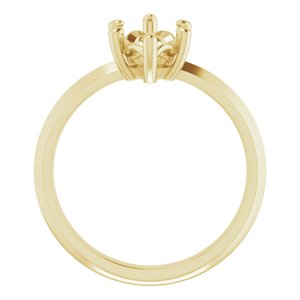 18K Yellow Gold 12x6 mm Marquise Ring Mounting – image 4