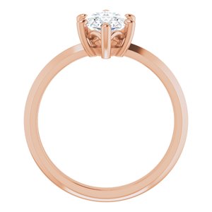 14K Rose Gold 12x6 mm Marquise Ring Mounting – image 3