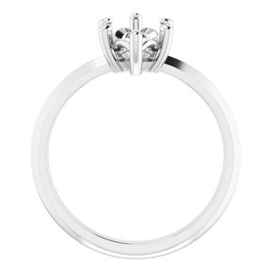 14K X1 White Gold 12x6 mm Marquise Ring Mounting – image 4