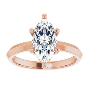 10K Rose Gold 12x6 mm Marquise Ring Mounting – image 5