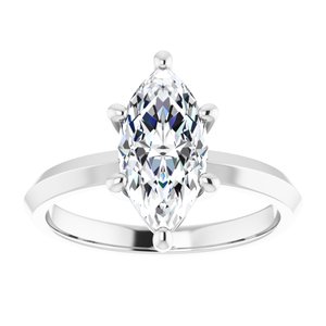 Platinum 12x6 mm Marquise Ring Mounting – image 5